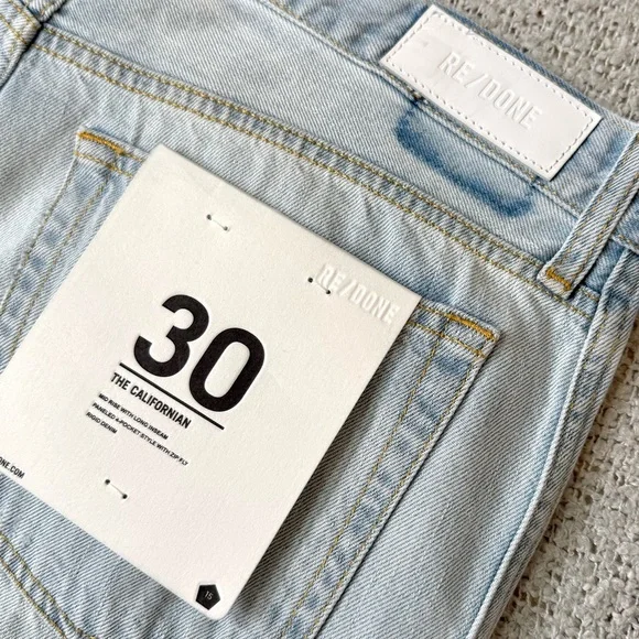 RE/DONE The Californian Mid Rise Panel Jeans Size 30